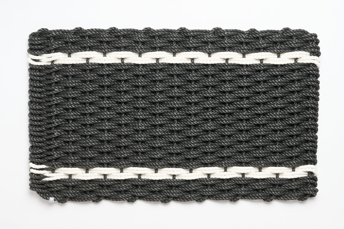 Charcoal with 2 Pearl Stripes Doormat