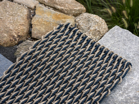 Sand + Navy Doormat