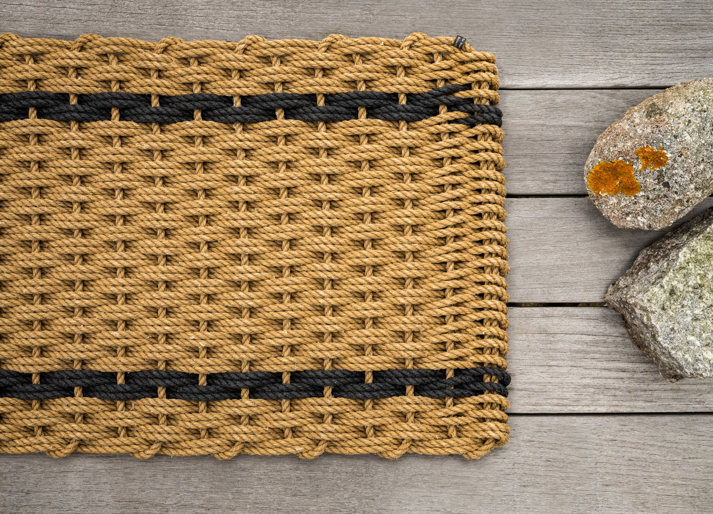 Wheat with Charcoal Stripes Doormat