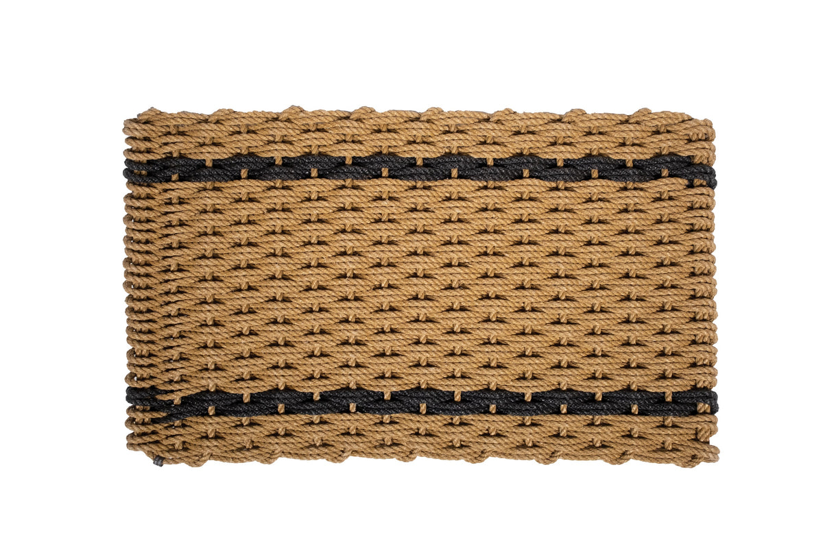 Wheat + Charcoal Stripes | Woven Rope Doormats | The Rope Co